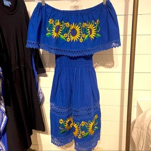 Off the shoulder Mexican Embroidered Dress